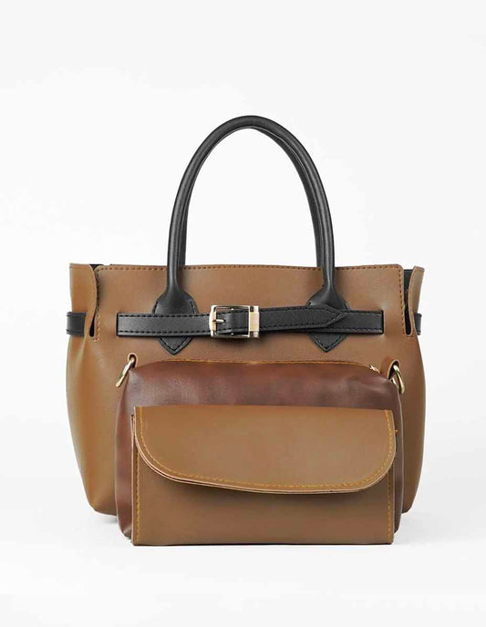 BUCKLE - All Brown 3 Pieces Handbag