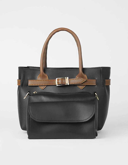 BUCKLE - All black 3 Pieces Handbag