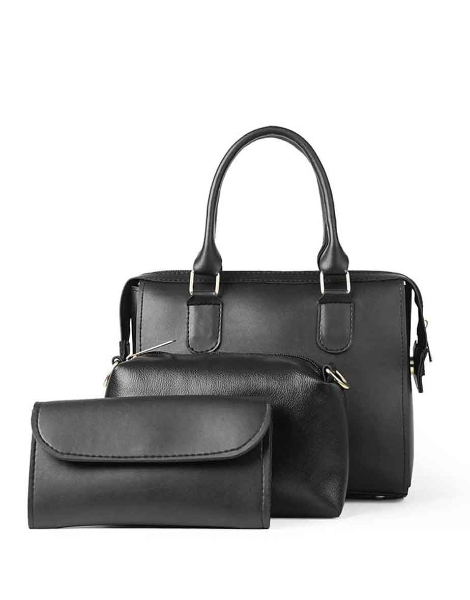 OVAL - Black 3 Pieces Handbag