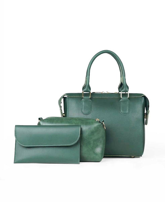 OVAL - Green 3 Pieces Handbag