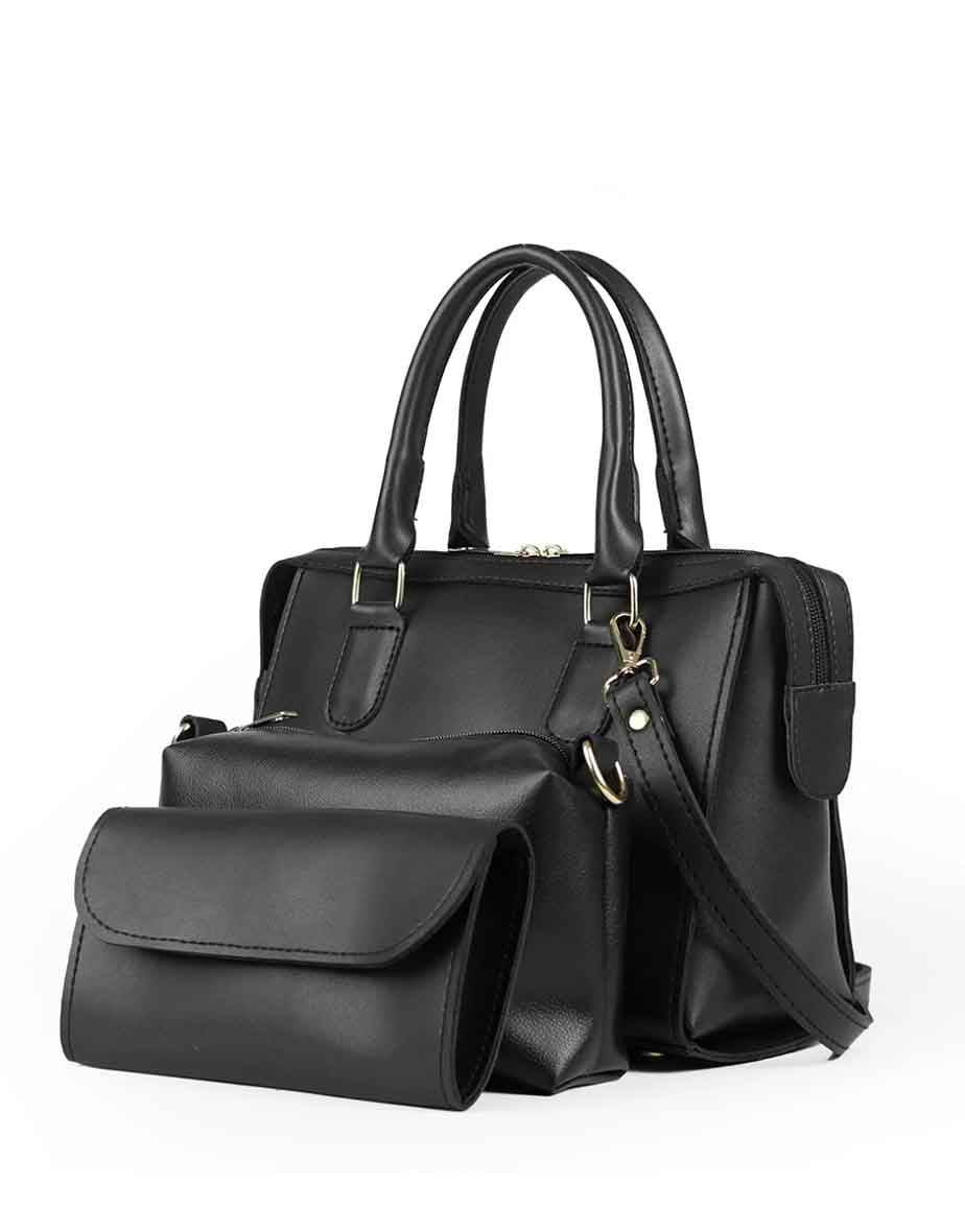 OVAL - Black 3 Pieces Handbag